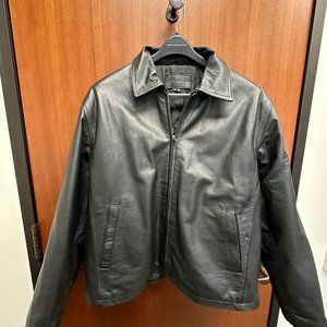 Black Men's Leather Jacket (XXL)